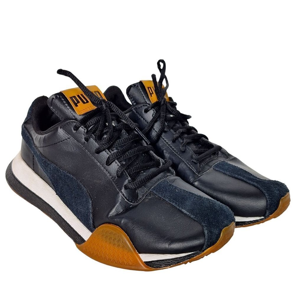 Puma Unisex Turin Black Leather Shoes US Size 6.5